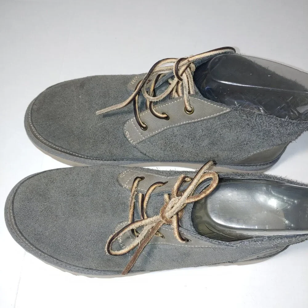 UGG Neumel Unlined Leather Lacing Cargo Gray Boots Size 10
